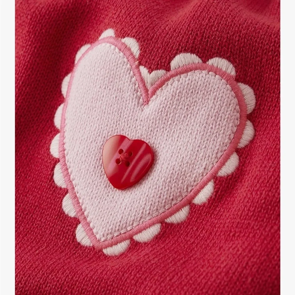 ❣️Gymboree Red Dress with Pink Heart .      Size 12